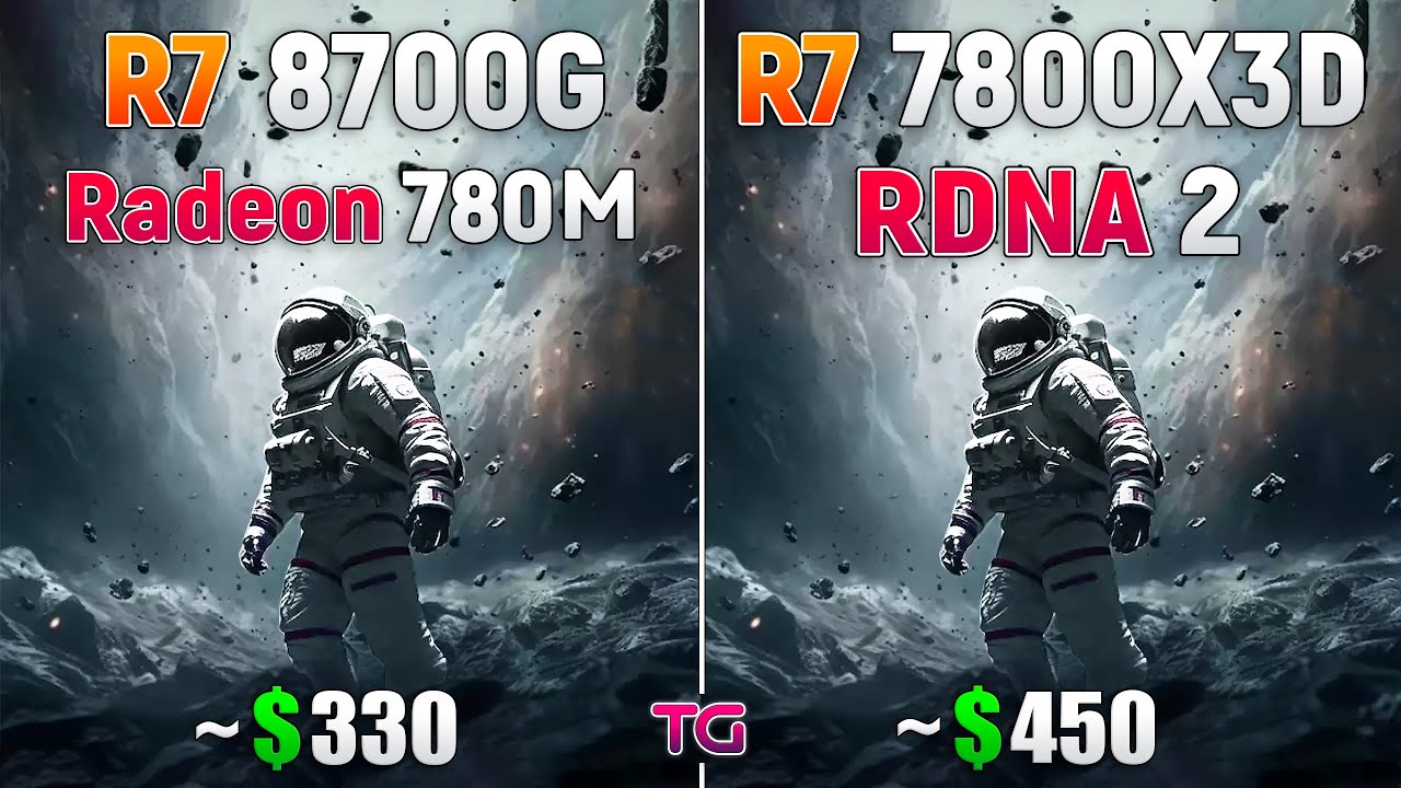 Ryzen 7 8700G (Radeon 780M) vs Ryzen 7 7800X3D (RDNA2) - CPU and iGPU Test