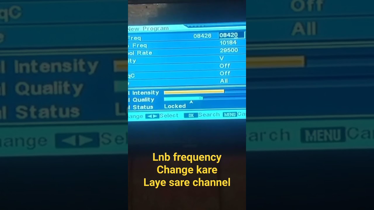 Lnb frequency setting dd free dish #ddfreedish #starbharat #ddfreedish #nosignal #f3dishchannel