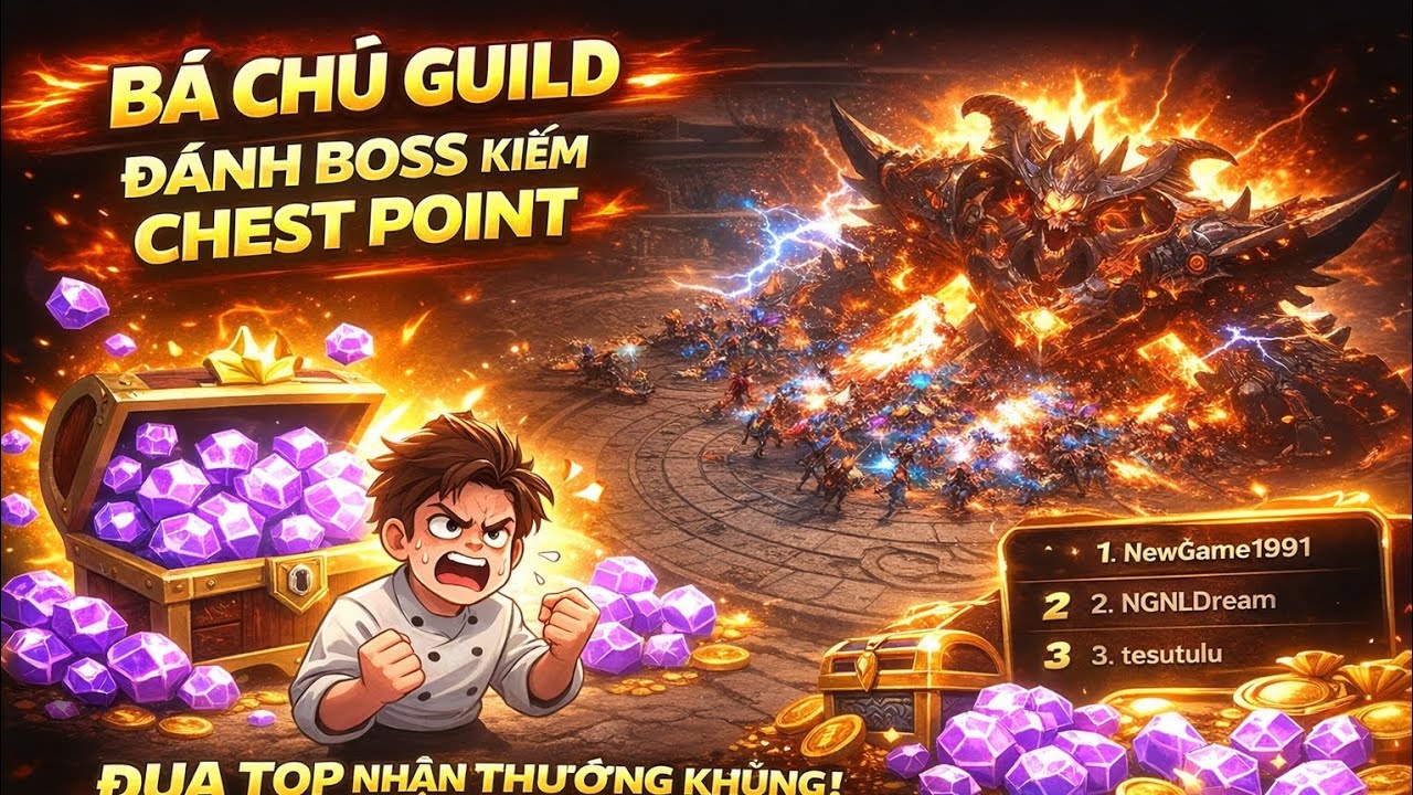 ROM: GOLDEN AGE CROSS: Raid Boss Guild Cực Cháy – Farm Chest Point Lên BXH! ⚔️