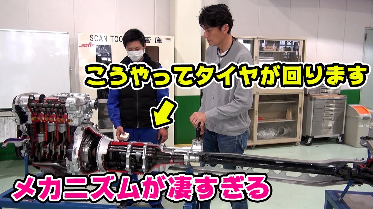 タイヤが回る 仕組みが、メカメカしすぎた。ミッション、デファレンシャル の カットモデル。