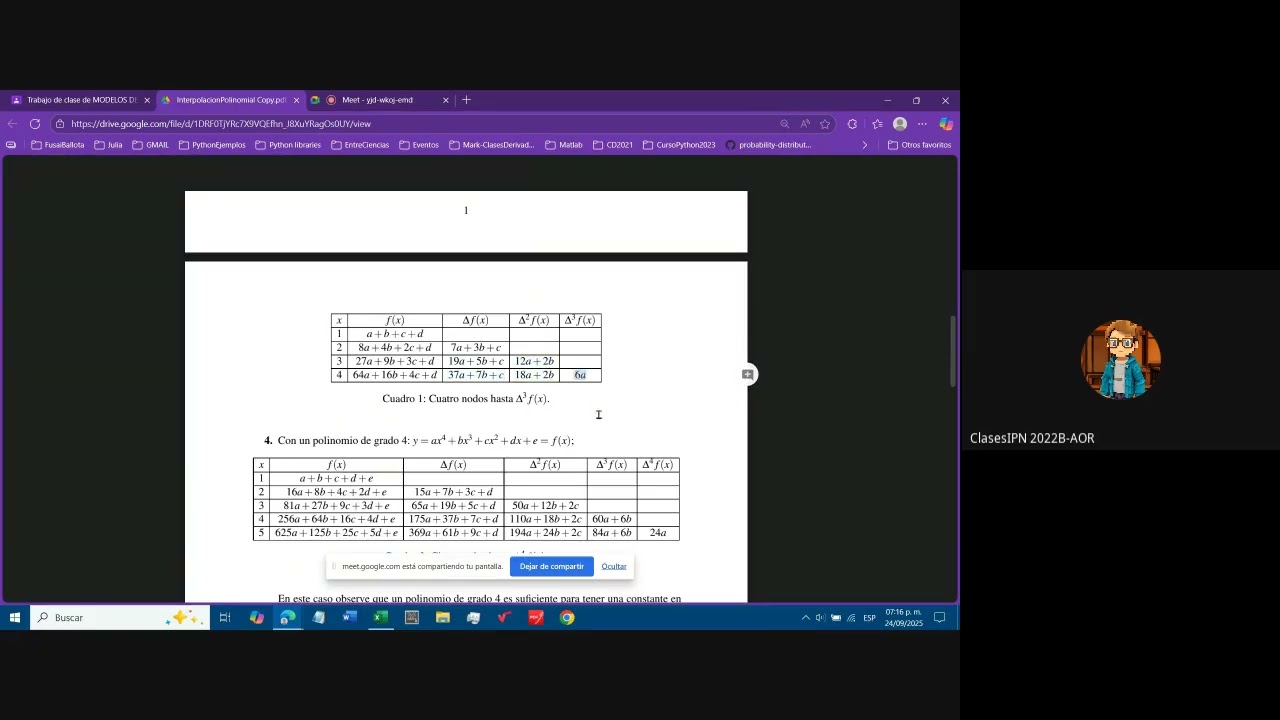 INTERPOLACIÓN POLINOMIAL EN EXCEL (2025 09 24)