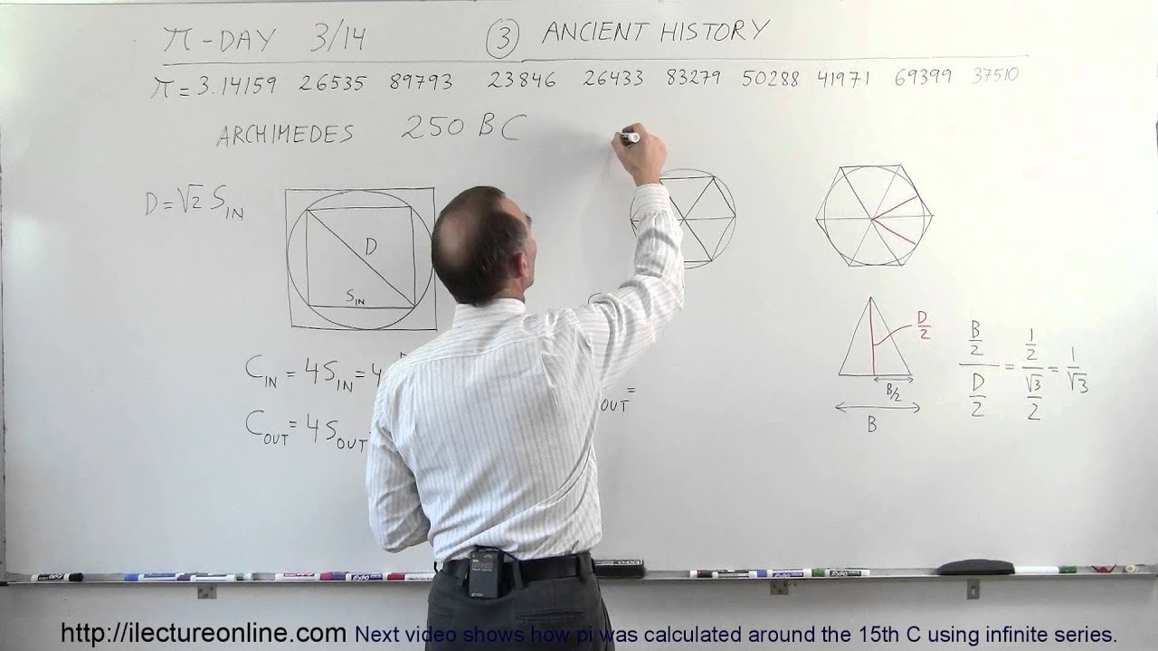 General Interest - Pi-Day 3-14 (3 of 4)  Ancient History of Pi - 2 Archimedes' Method