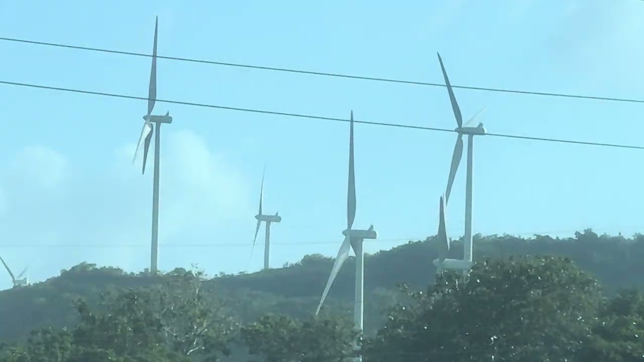 Half the wind farm is turned off due to overproduction - Vestas V100 2MW in Punta Lima Wind Farm