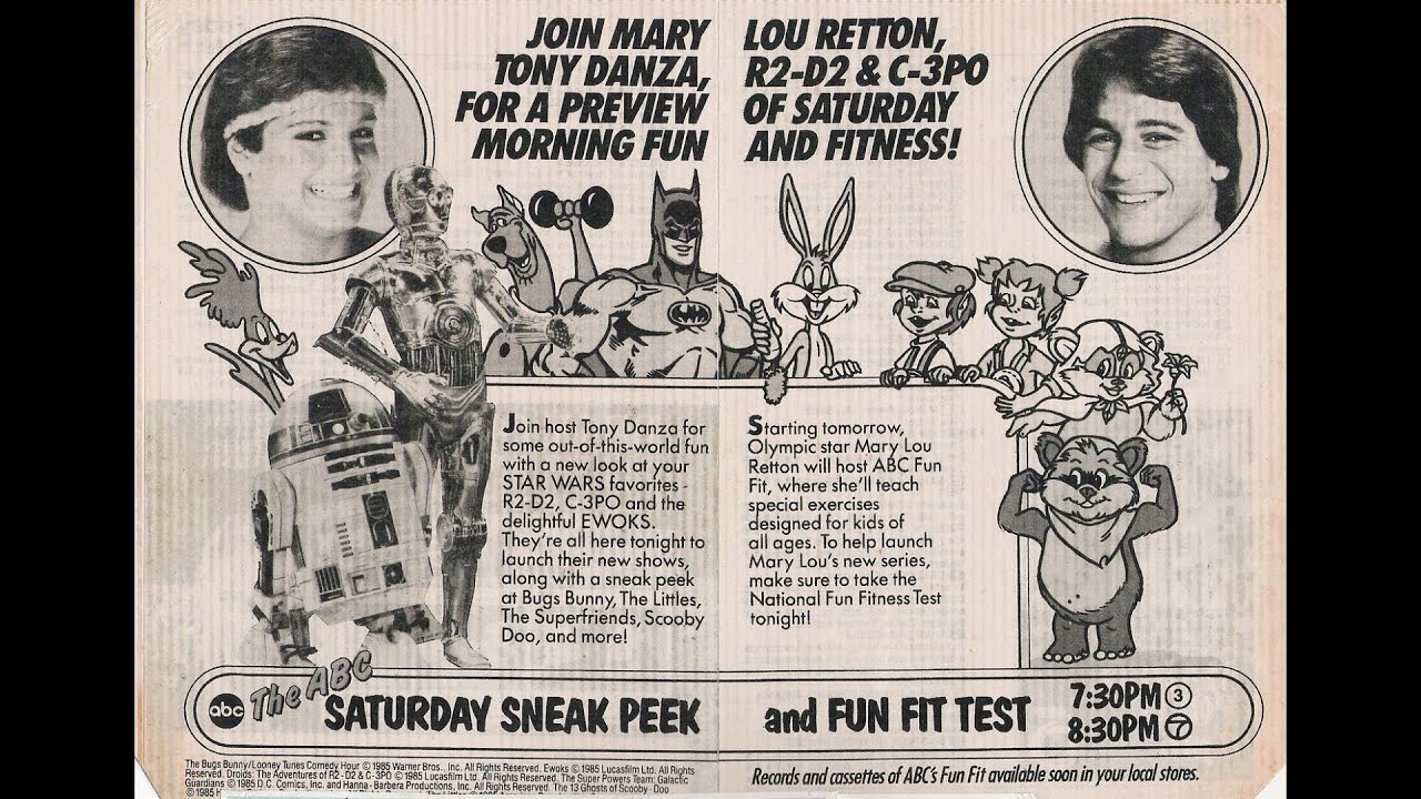 ABC Saturday Cartoon Lineup with commercials and bumpers 1985