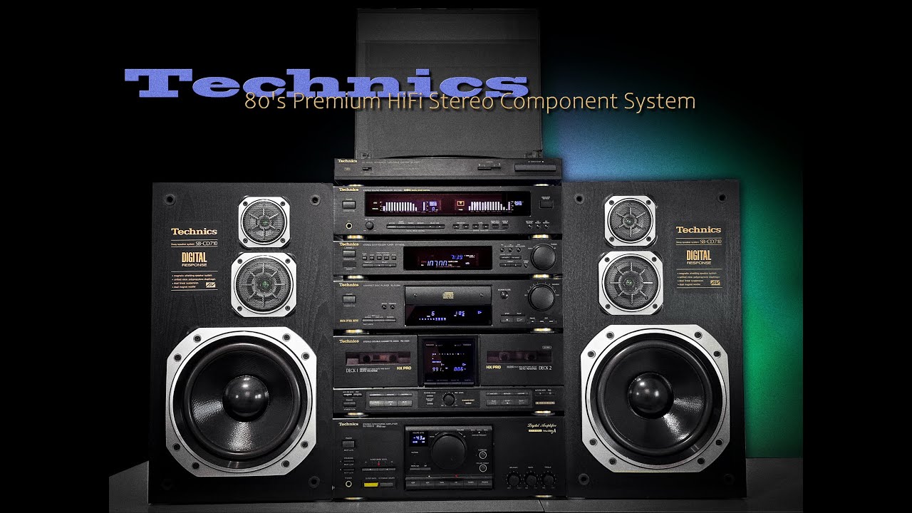 TECHNICS Tower SB-CD710 Speakers HI-FI Vintage Audio System Demo