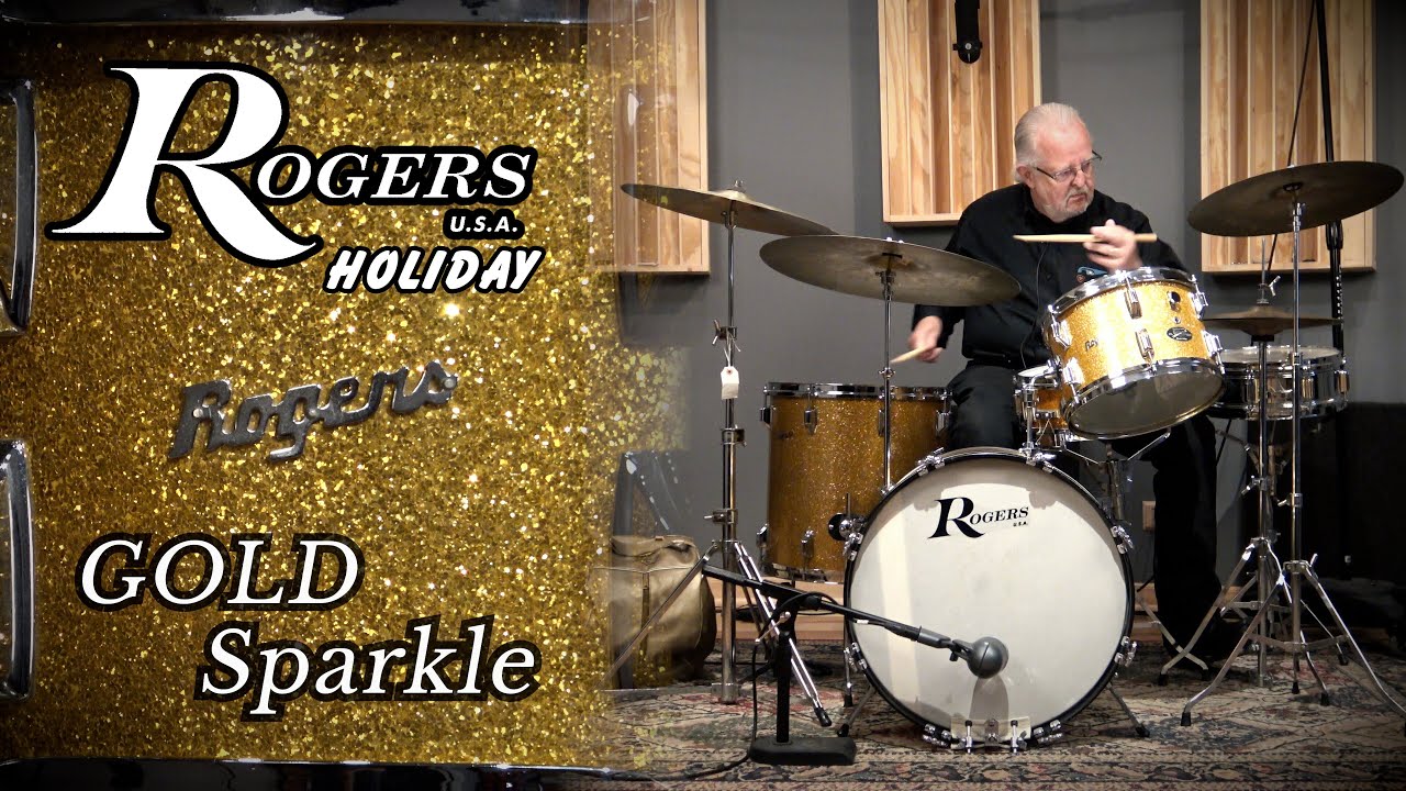 60s Rogers Holiday Drum Kit (one owner, from Frank's Drum Shop!) - Gold Sparkle