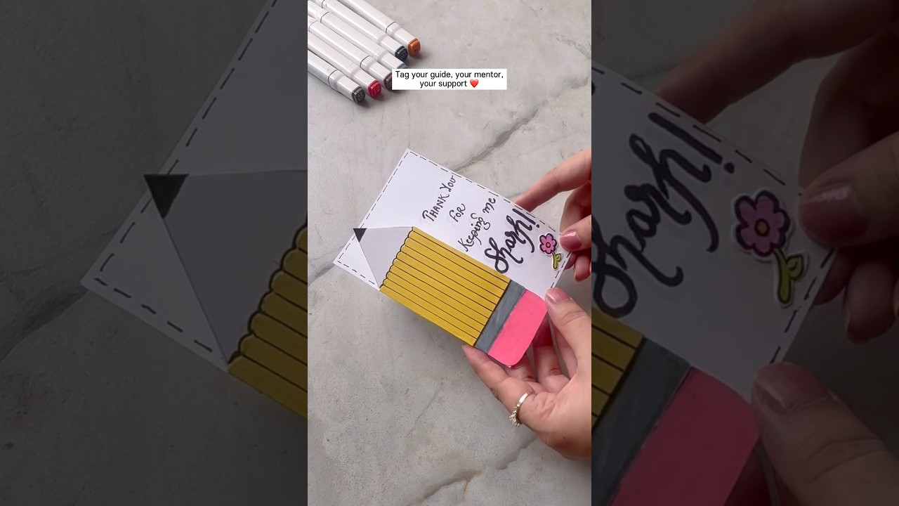 DIY Easy Teacher&rsquo;s Day Card ✏️&rdquo;Tag your favourite teacher 👇/save for later✨&rdquo;