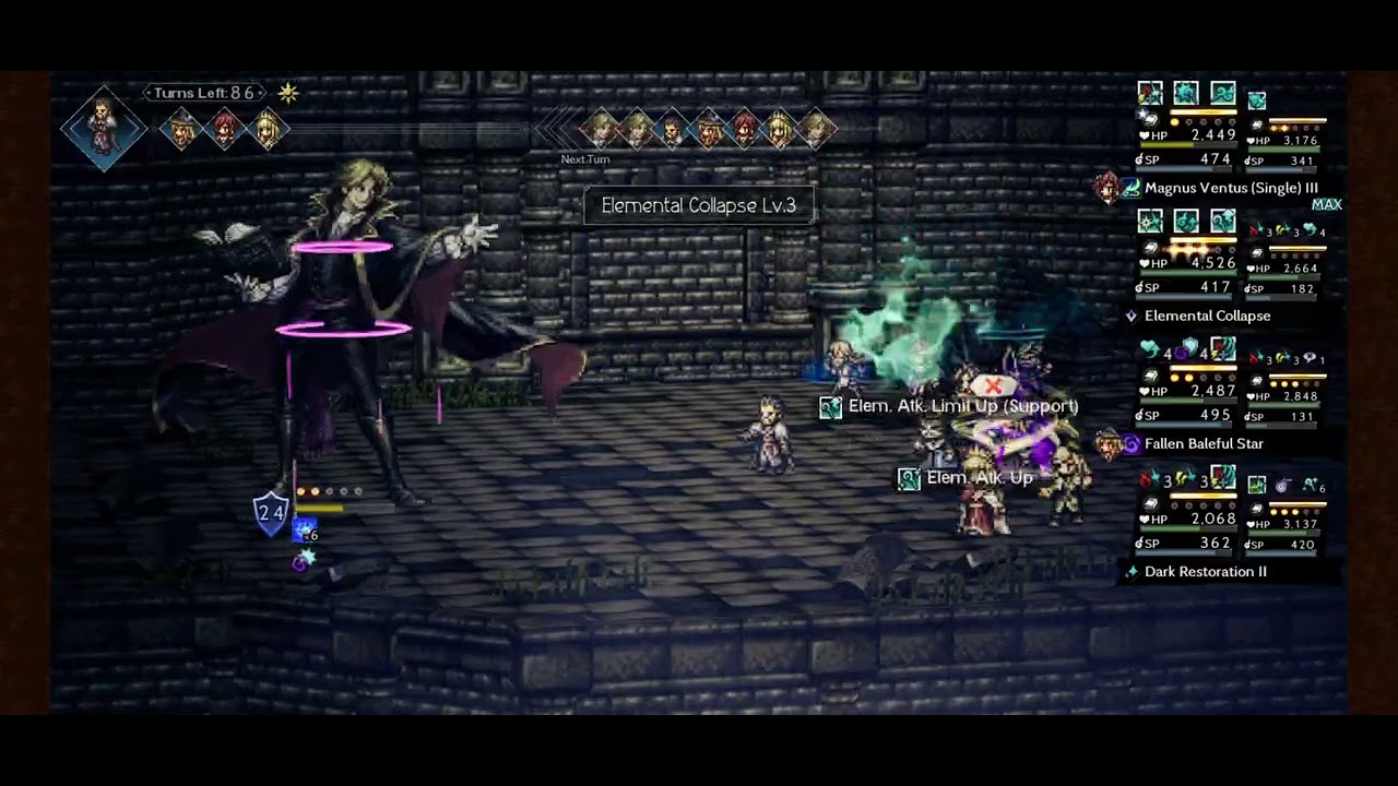 Octopath COTC GEP Scholar Tower Floor 5 EX2 in 27T Casual gameplay