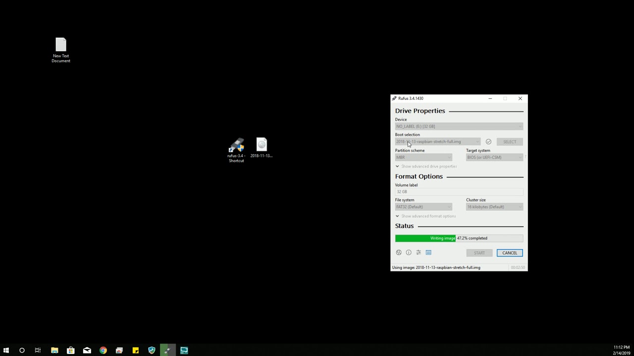 Burning IMG files to SD Cards with Rufus
