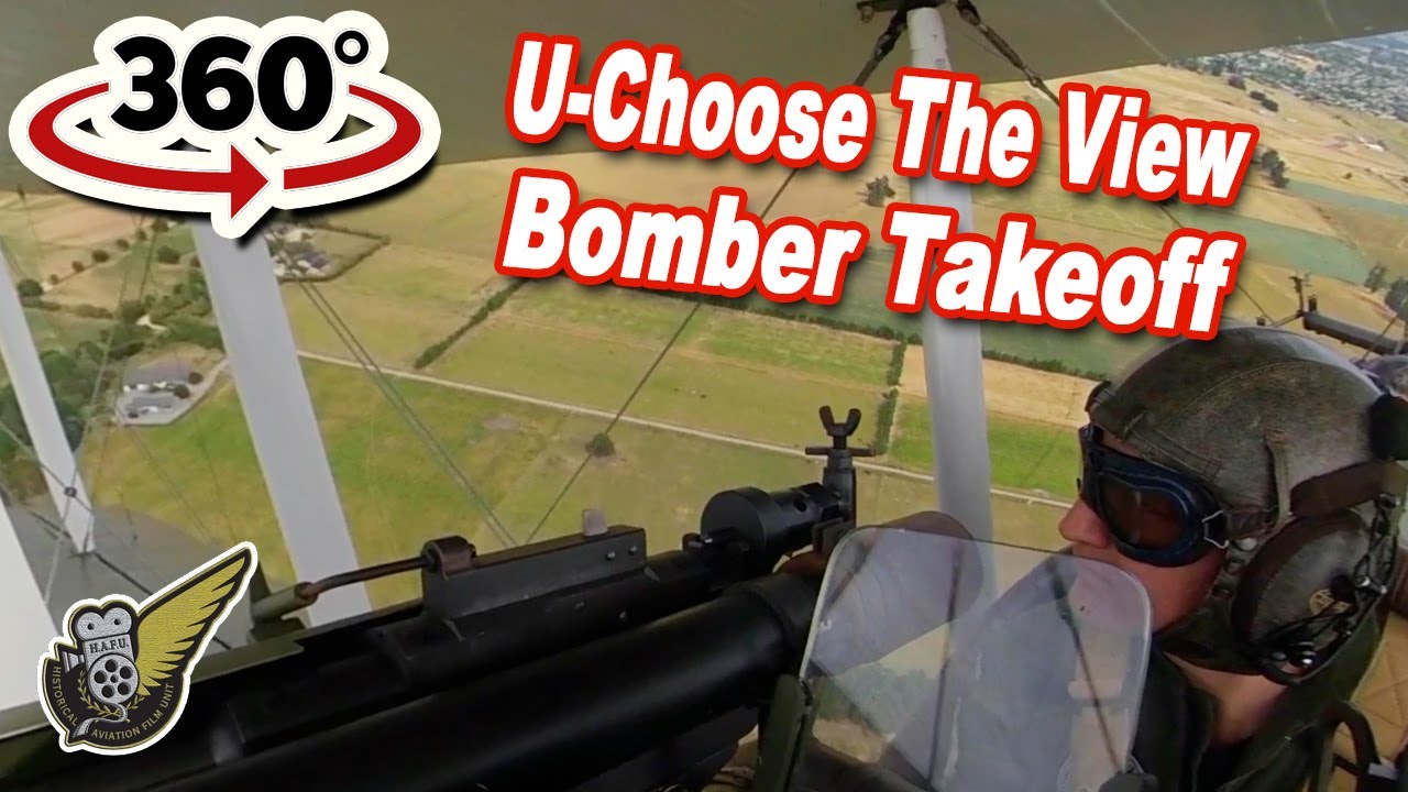 360° Cockpit: WW1 de Havilland DH.4 Bomber Takeoff