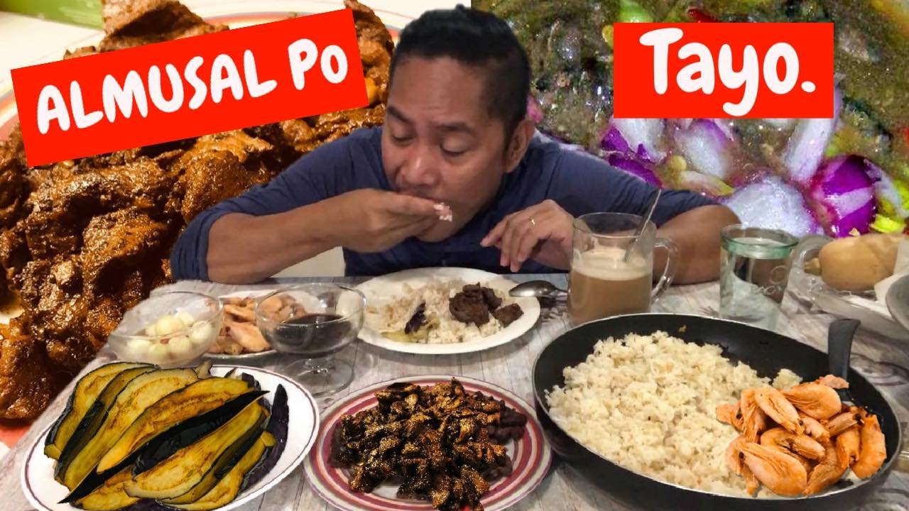 ALMUSAL!!! TAPA!!! PRITONG TALONG!!! HALABOS NA HIPON! SINANGAG, BAGOONG! Filipino Food. MUKBANG!!!