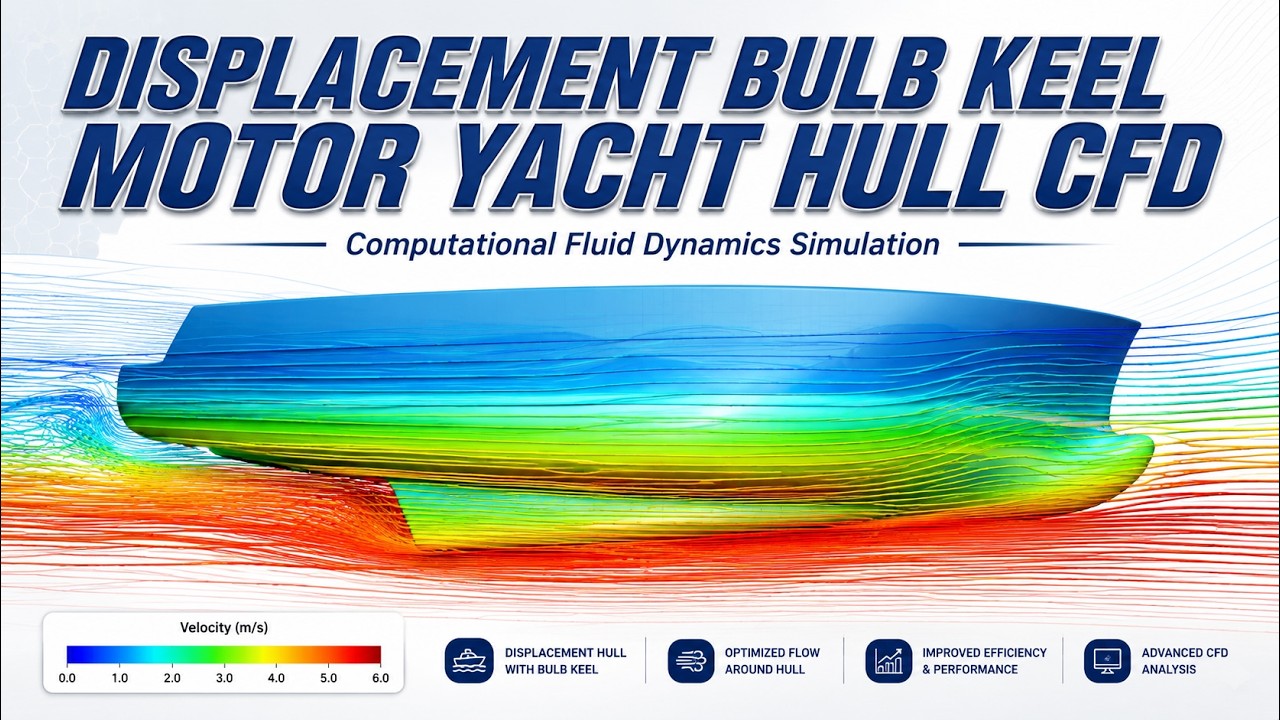 CFD  Computational  Fluid Dynamics of a SEMI Displacement hull  with  bulb