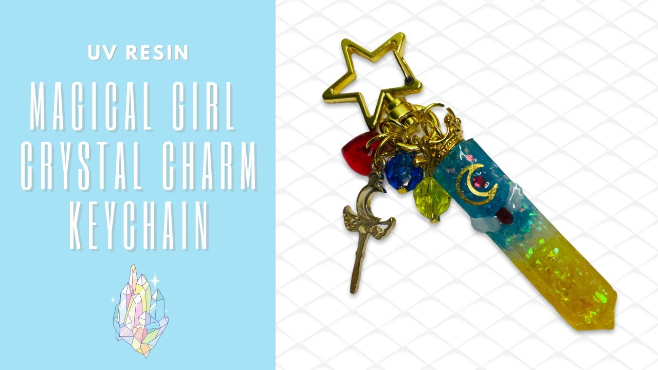 UV Resin DIY - Magical Girl Crystal Charm Keychain Tutorial