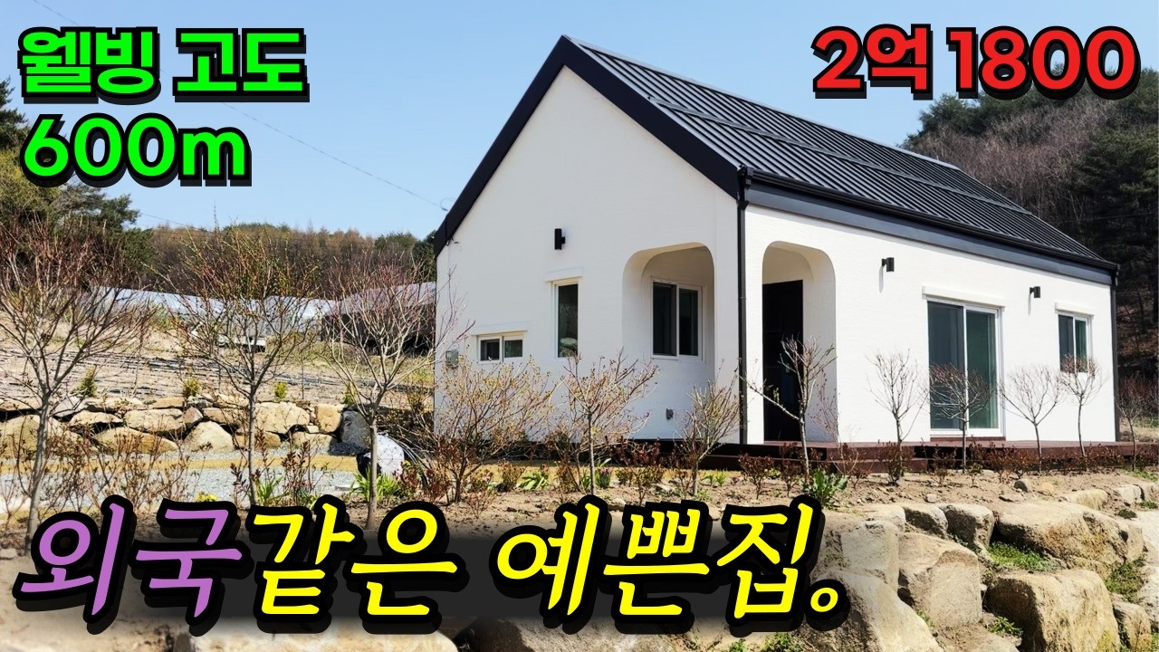 [둔내] 청정한 계곡이 흐르는 외국 느낌 나는 환경 / 높은 박공 지붕의 신축집 / 둔내KTX역 IC 7분 / 2억1800만