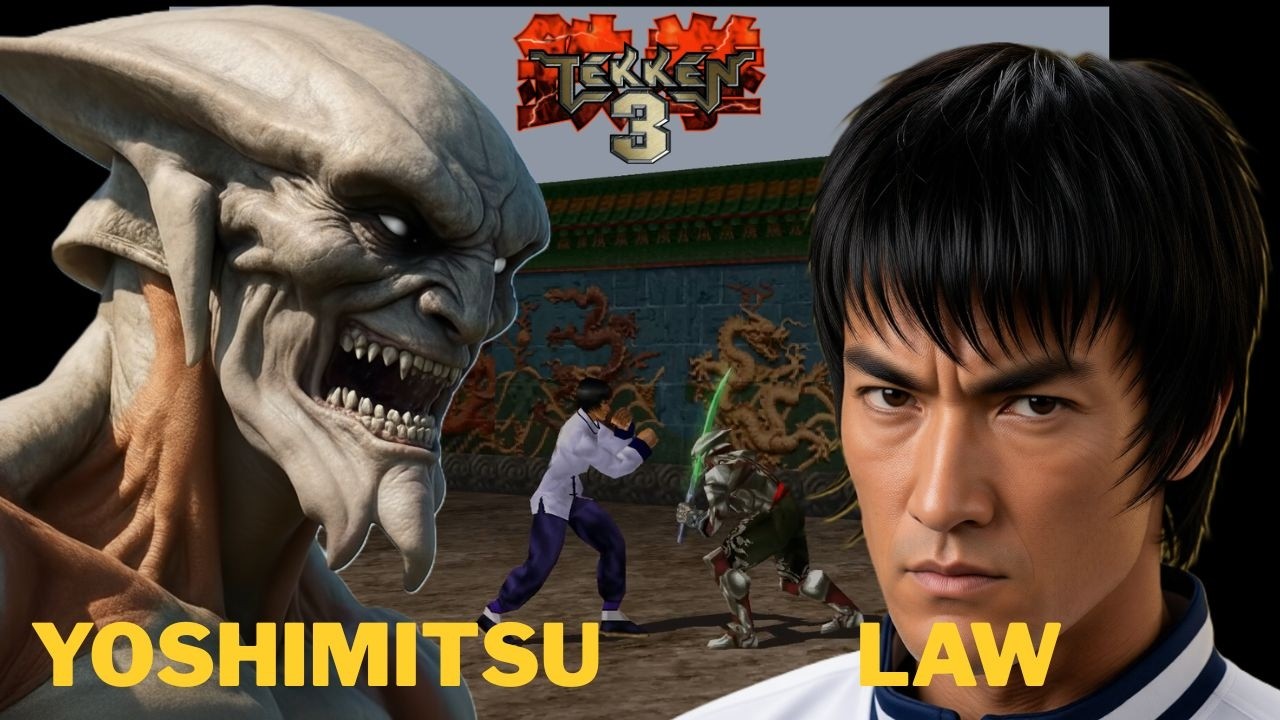 Tekken 3 - DIFFICULTY LEVEL HARD - YOSHIMITSU vs LAW - Your Diner Will Mourn Its King!