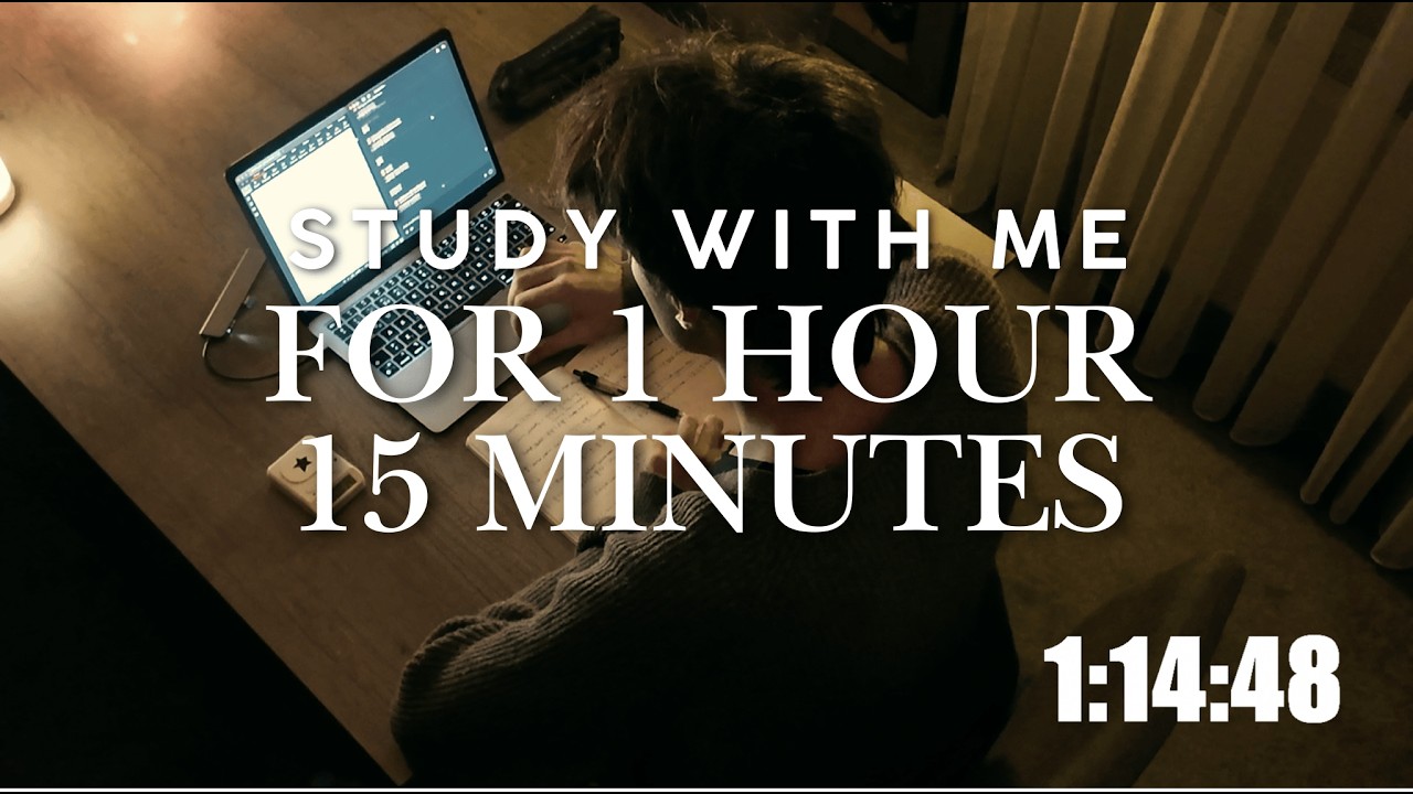 STUDY WITH ME FOR 1 HOUR 15 MINUTES - Chill Study With Rain Sound