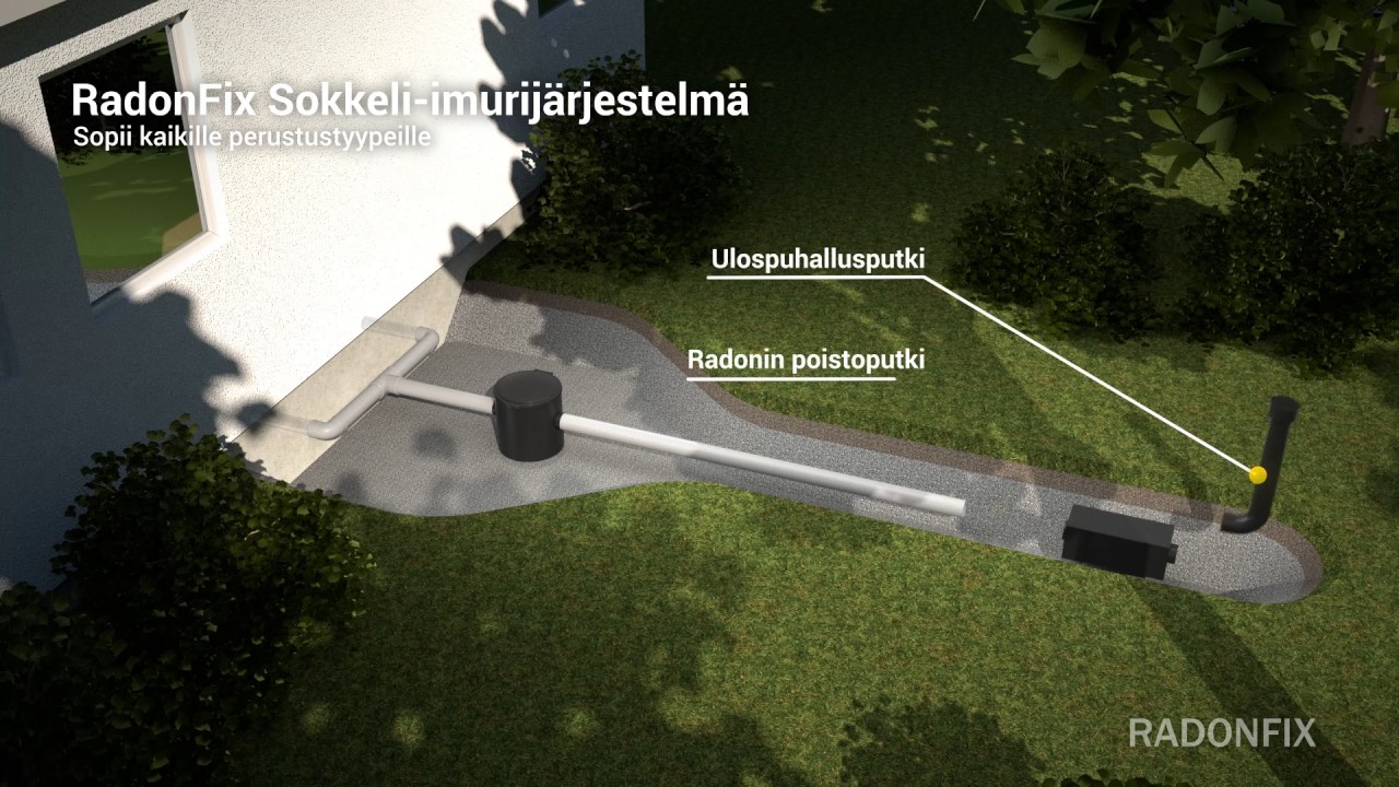 Pientalon radonkorjaus RadonFix 3.1 Sokkeli-imurij&auml;rjestelm&auml;ll&auml;