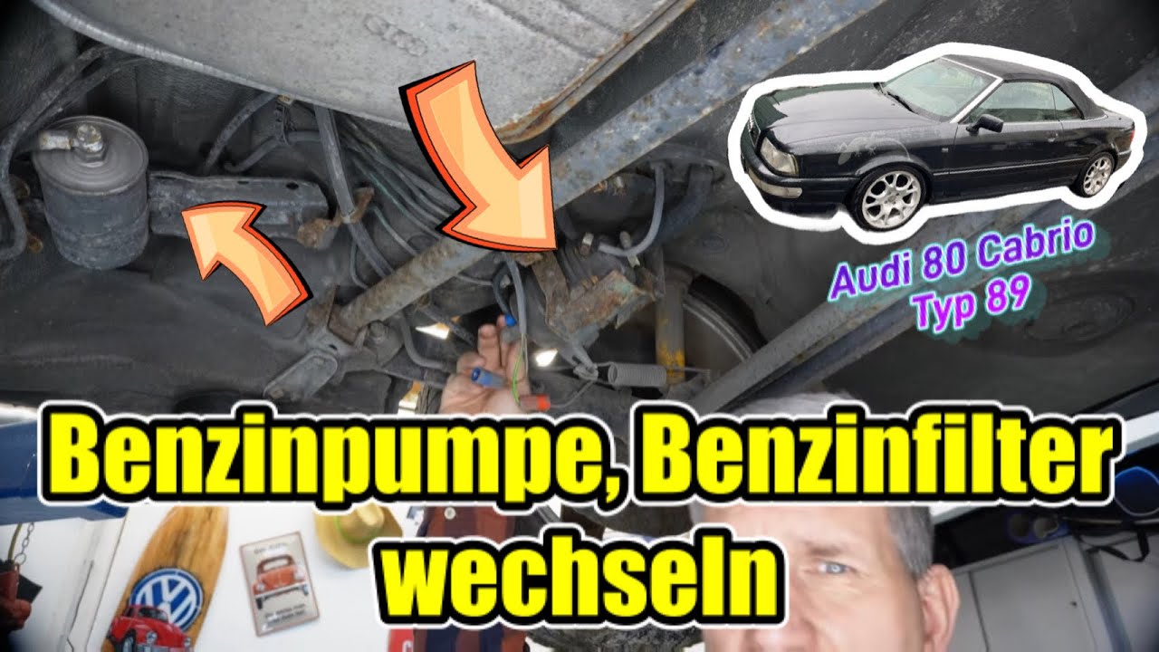 Benzinpumpe Benzinfilter wechseln Audi 80 Cabrio, Typ 89