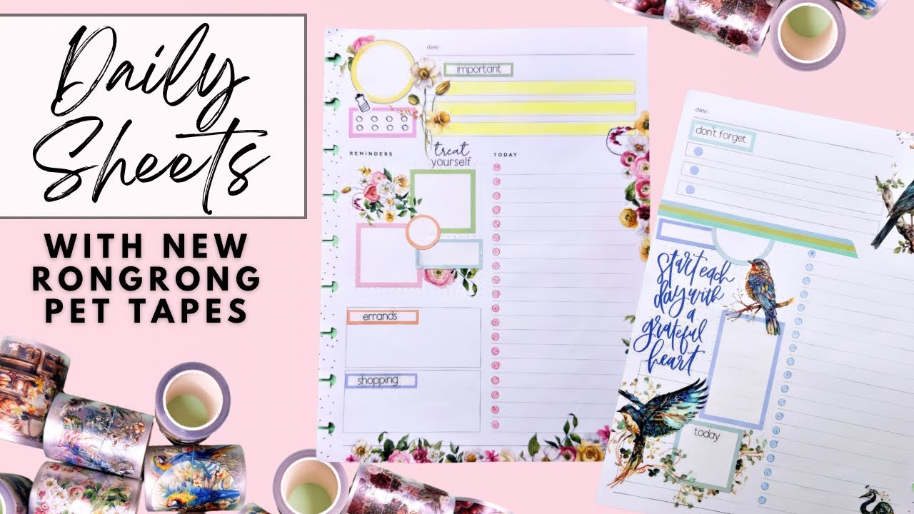 PLAN WITH ME | DAILY SHEETS WITH NEW PET TAPES FROM @rongrongdevoeillustration