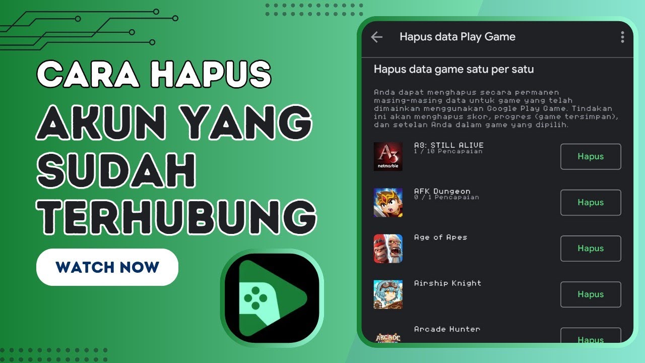 Cara menghapus akun yang sudah terhubung di Google Play Games | Android | Tutorial | Aplikasi