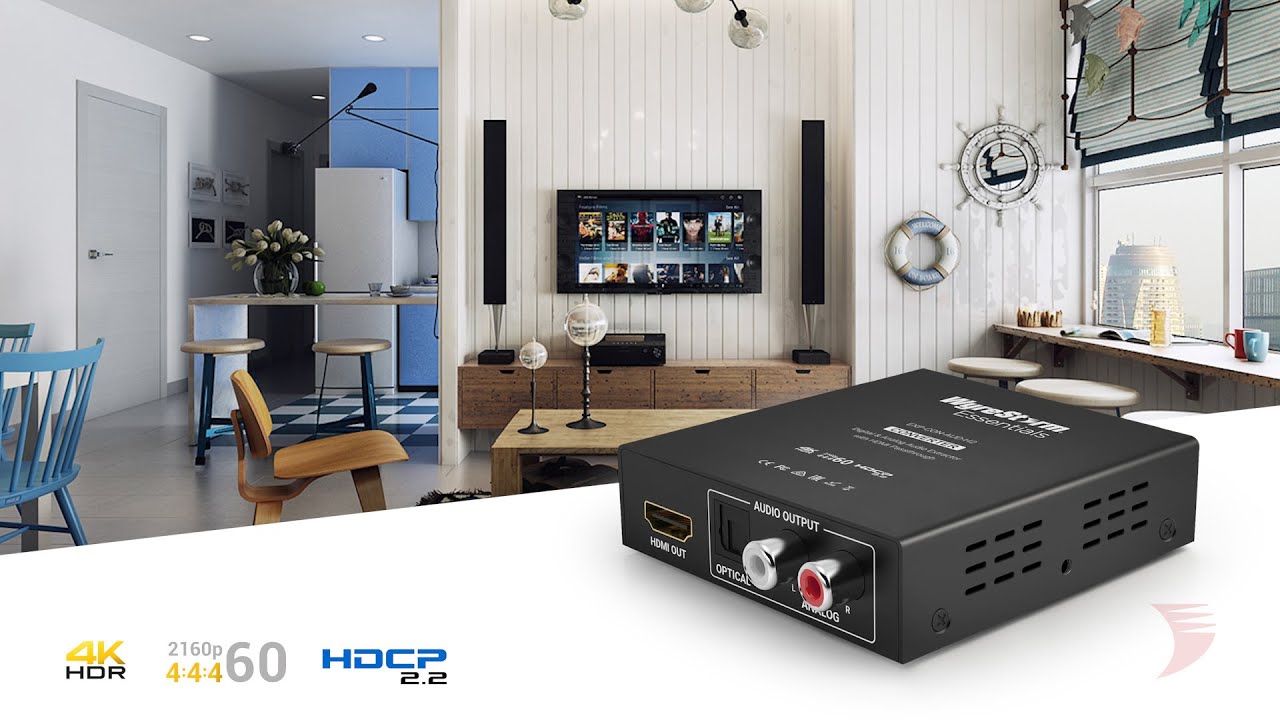 WyreStorm Essentials&trade; Analog & Digital Audio Extractor with HDMI Passthrough and EDID Management