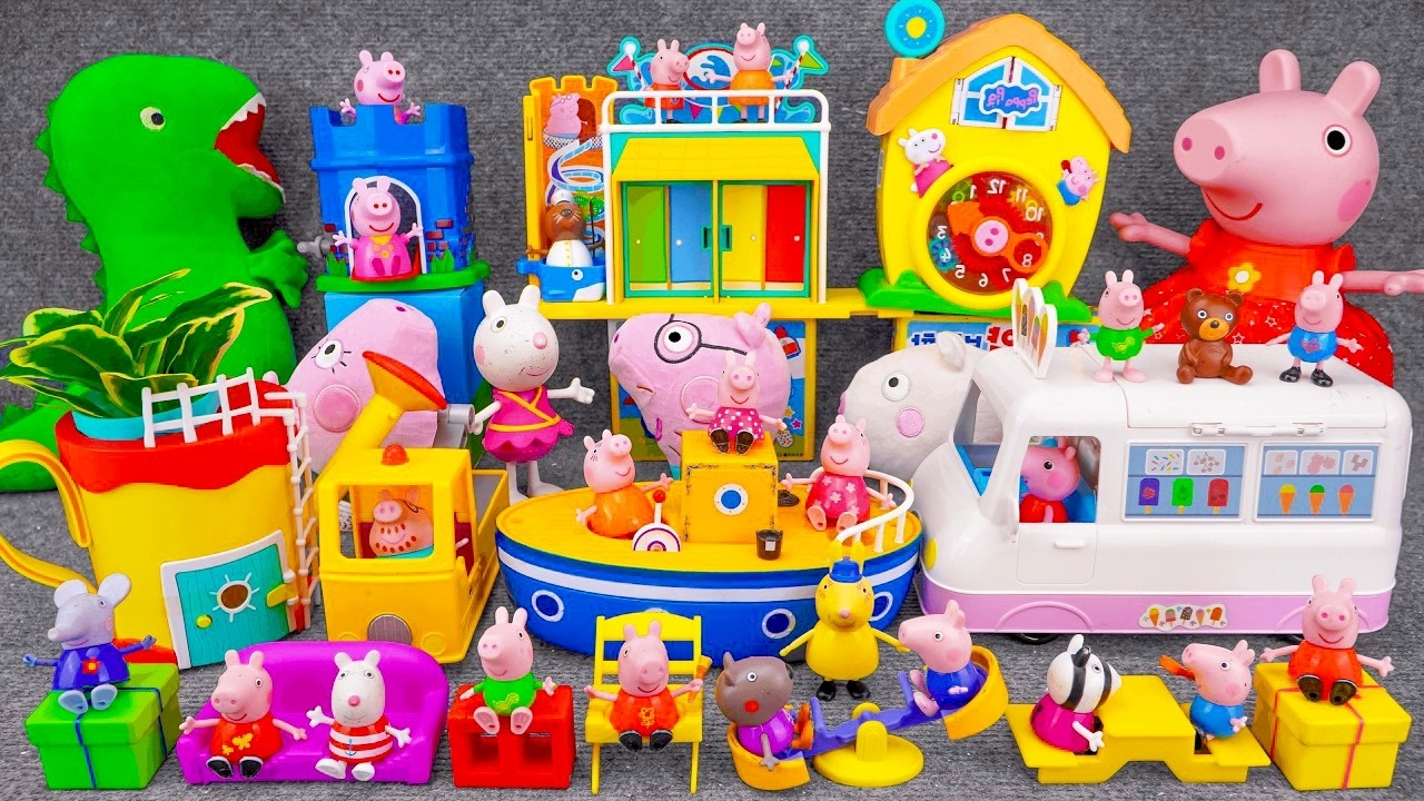 12 Minutes with Satisfying Unboxing | Adorable Peppa Pig Waterpark & Peppa's Ice Cream Van ASMR