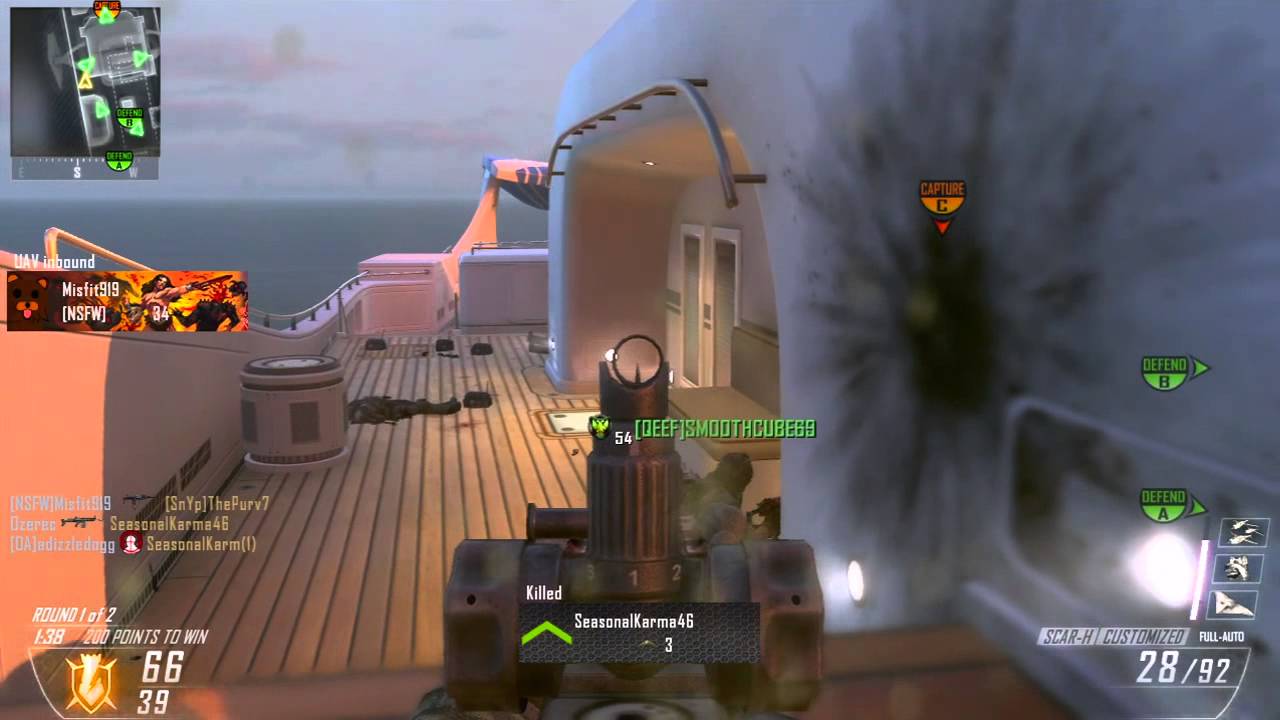 Black Ops 2: 110-4 Kills on Hijacked w/ Scar H Assault Rifle!