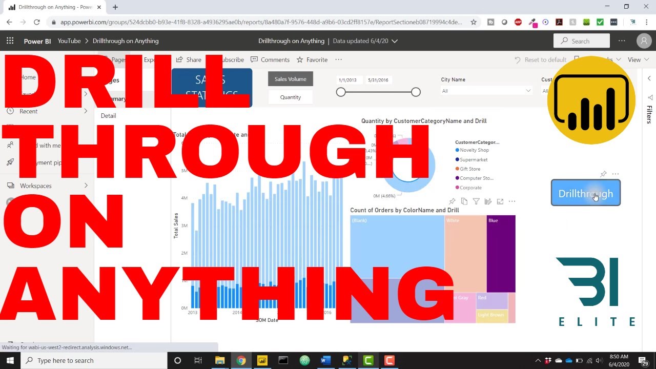 Power BI &mdash; детализация по всем столбцам и показателям с одним полем