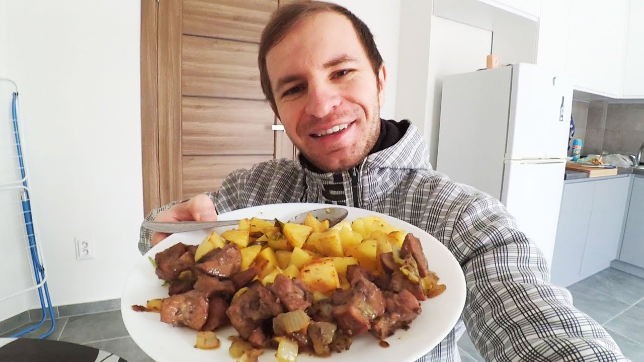 Ниламоп приготовил жареную картошку 🥔 со свиными почками 🐷