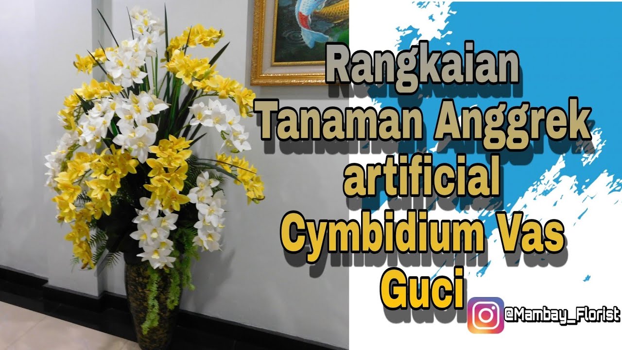 Merangkai Bunga Anggrek Cymbidium Kombinasi di pot Guci | Mambay Florist