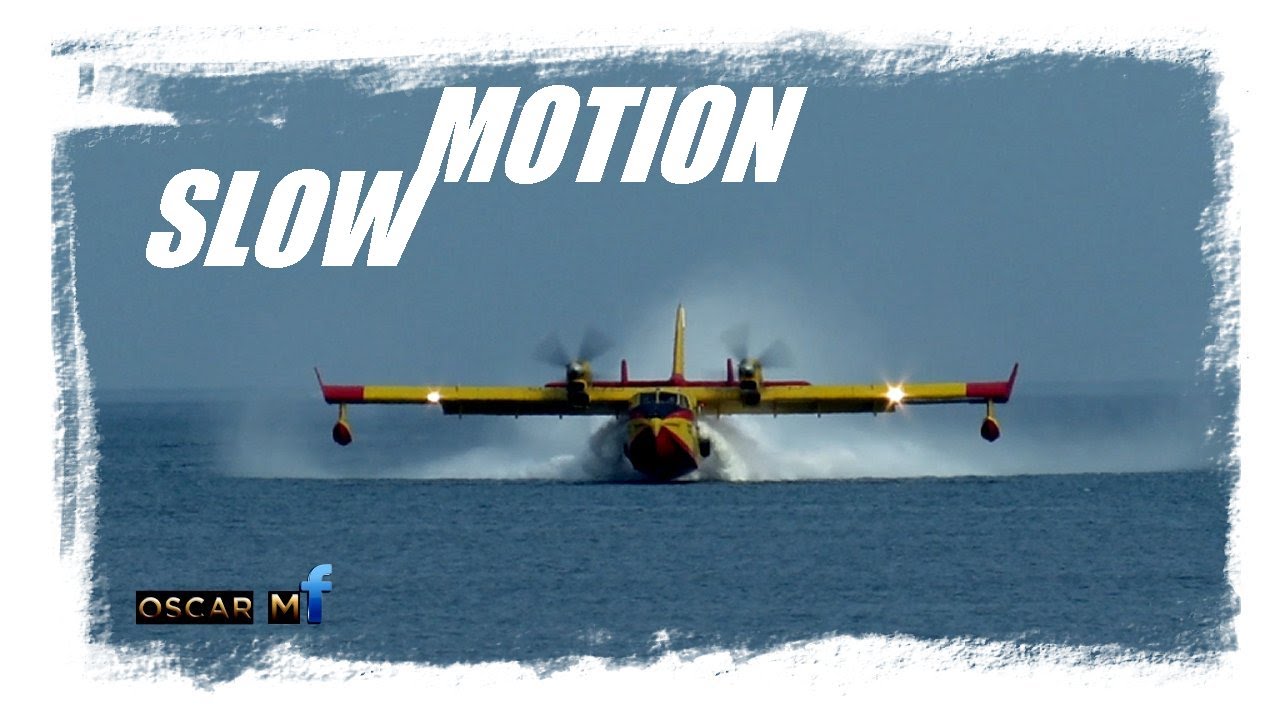 CANADAIR CL215T in slow motion video Grupo 43 Fuerzas Aereas Amphibious Aircraft