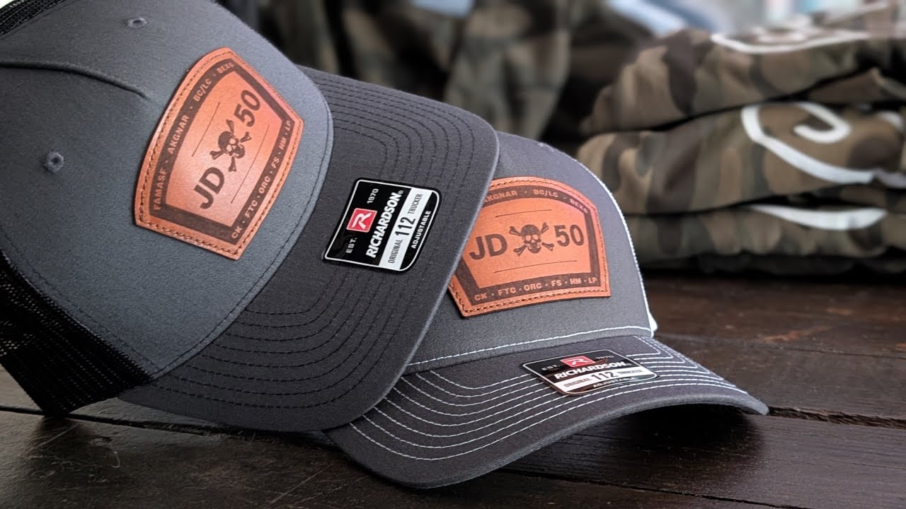 Sewing 60 Leather Patches on Hats. Talking Shop and Business.