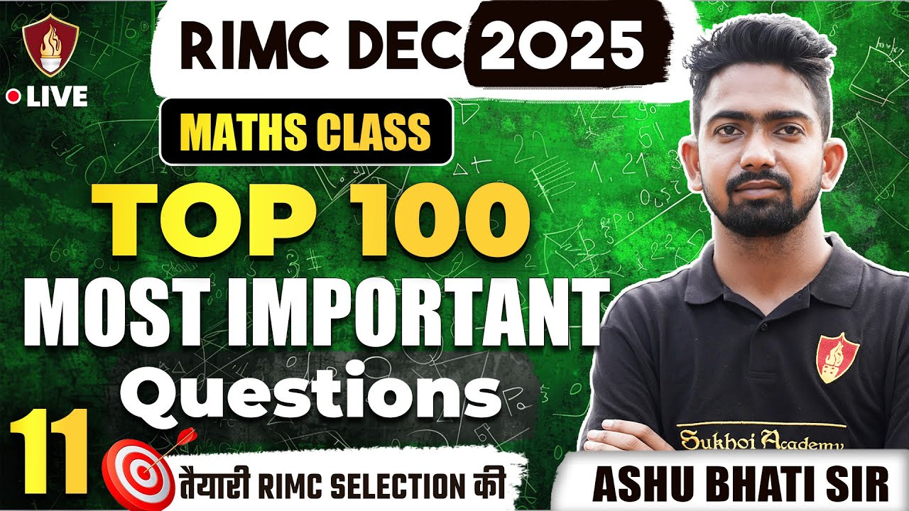 RIMC Math 100 Most Important Questions | Rashtriya Indian Military College Maths