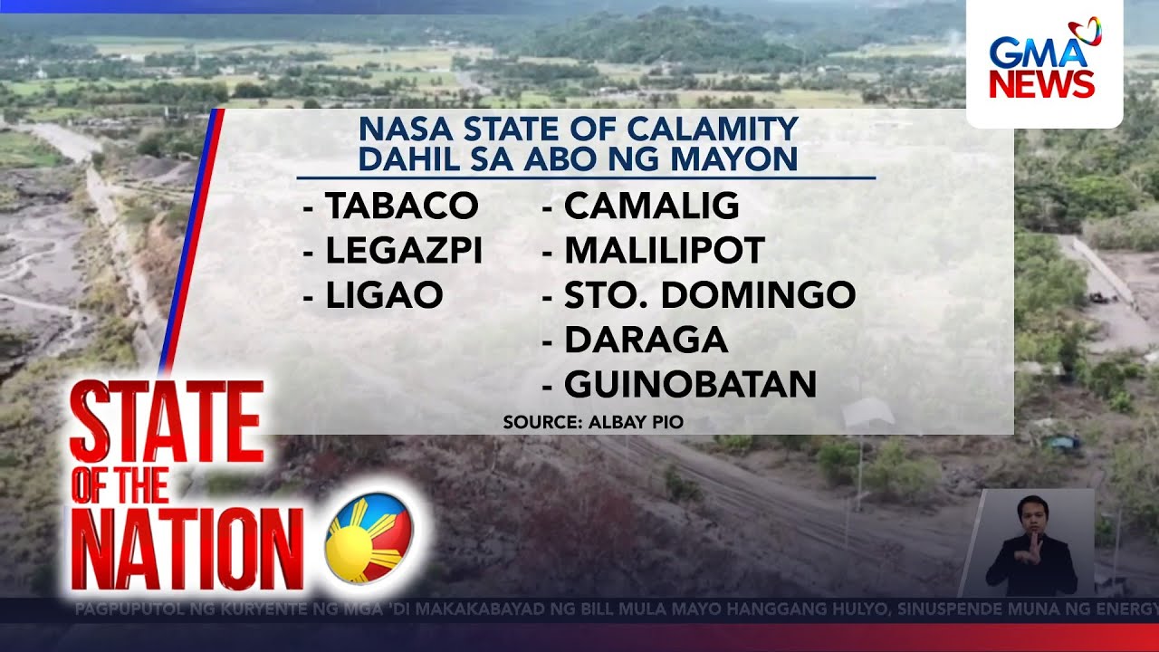 8 Albay areas under state of calamity due to Mayon ashfall | SONA