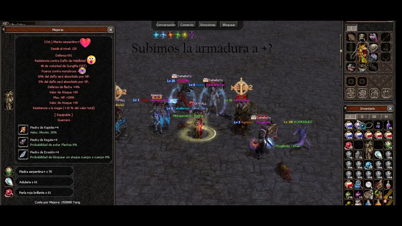 Metin2 Azrael MixTape Nº15. Subirá la armadura serpentina  a la primera? / Serpen Armor +15?