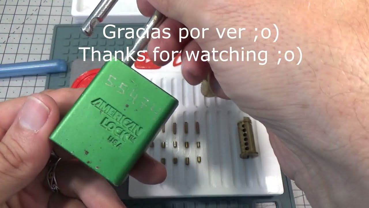 879 BONITO CANDADO AMERICAN LOCK 1105 GANZUADO Y DESMONTADO  sub eng