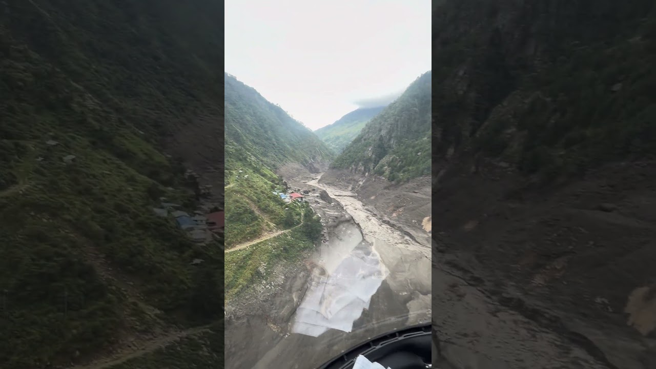 Dangerous scene in timure Rasuwa after the flood 😭 #flood #rasuwa