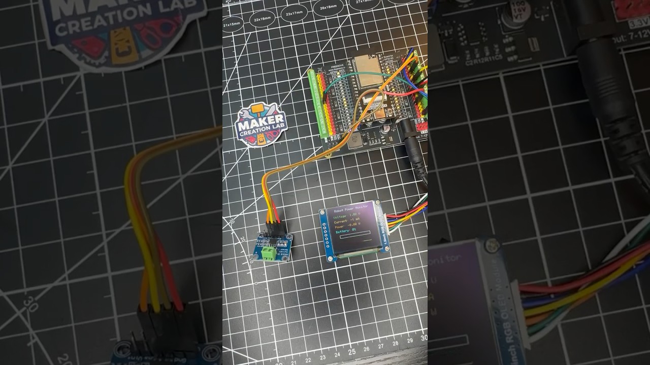 Robot Power Monitor with ESP32 and INA219 - Measuring Current + Voltage #esp32 #arduinorobot