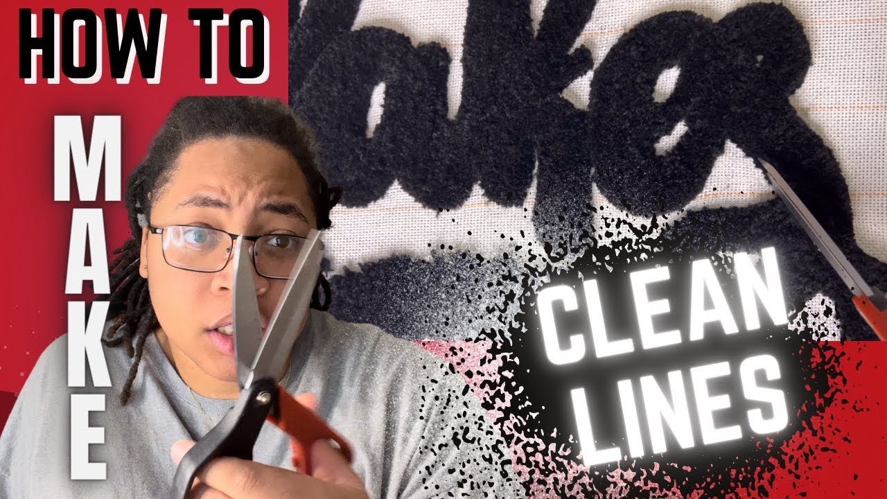 How to make Clean Straight Lines on a tufted Rug with simple scissors | Tufting Chronicles |