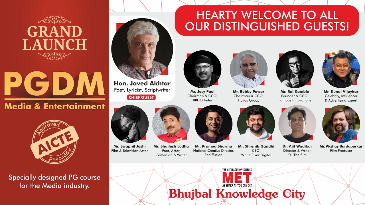 The Grand Launch of PGDM (Media & Entertainment) | Mumbai Educational Trust | 24th March 2023