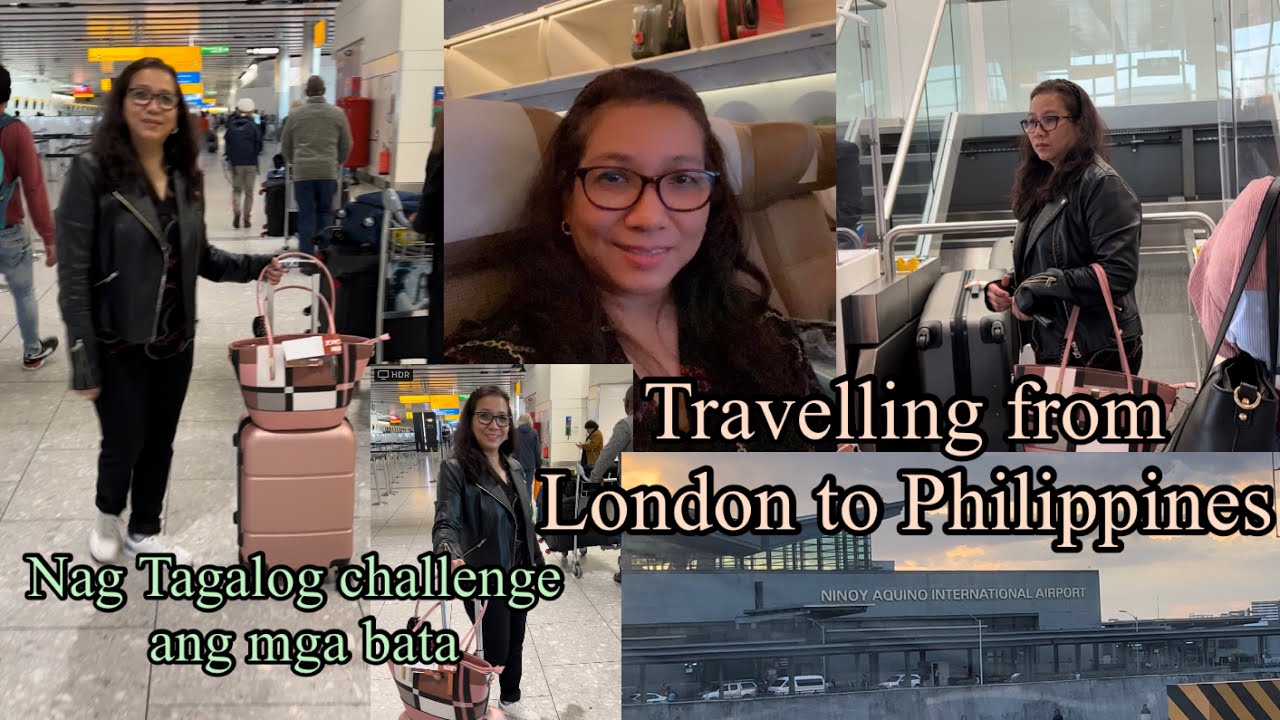 Muntik na naiwan ng flight ||Travelling from London to Philippines ||Tagalog challenge with the Kids