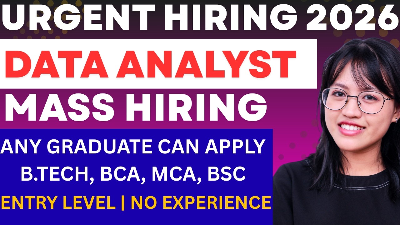 Data Analyst Jobs for Freshers 🔥 Entry Level Hiring & Internship Opportunities (Apply Now) 2026