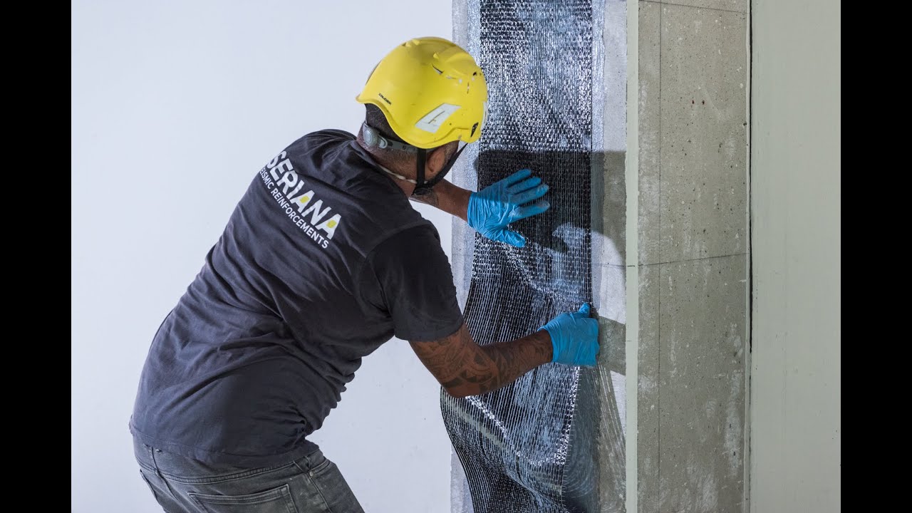 Time-lapse Seriana | Rinforzo di un pilastro con fibre di carbonio (FRP-Fiber Reinforced Polymers)