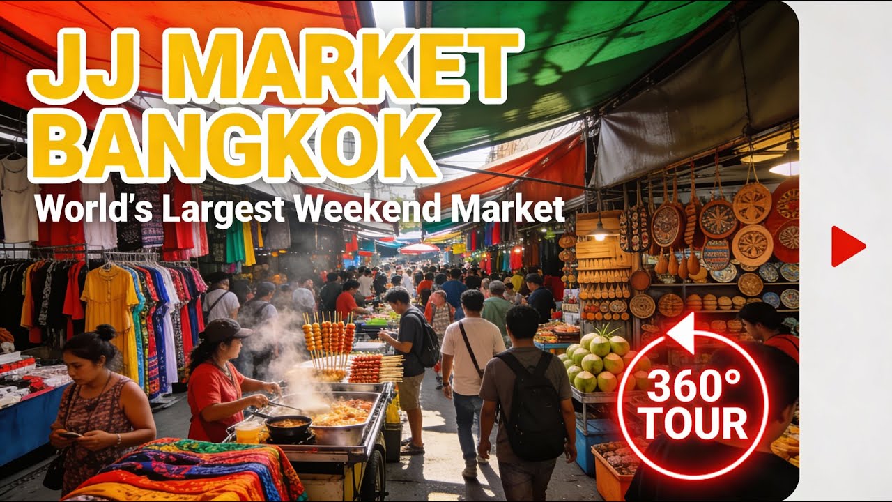 Chatuchak or JJ Market Bangkok's massive weekend market 360 video