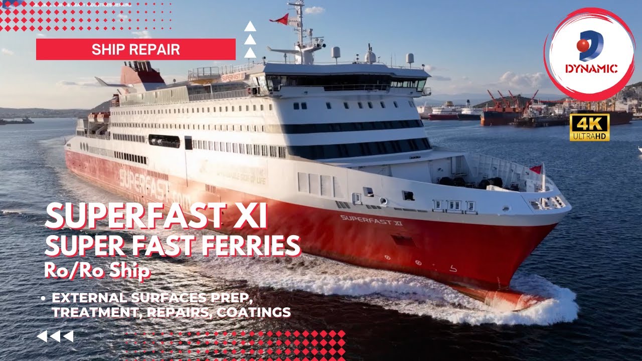 Superfast Ferries - Superfast XI maintenance by Dynamic Co SA in Greece [4K]