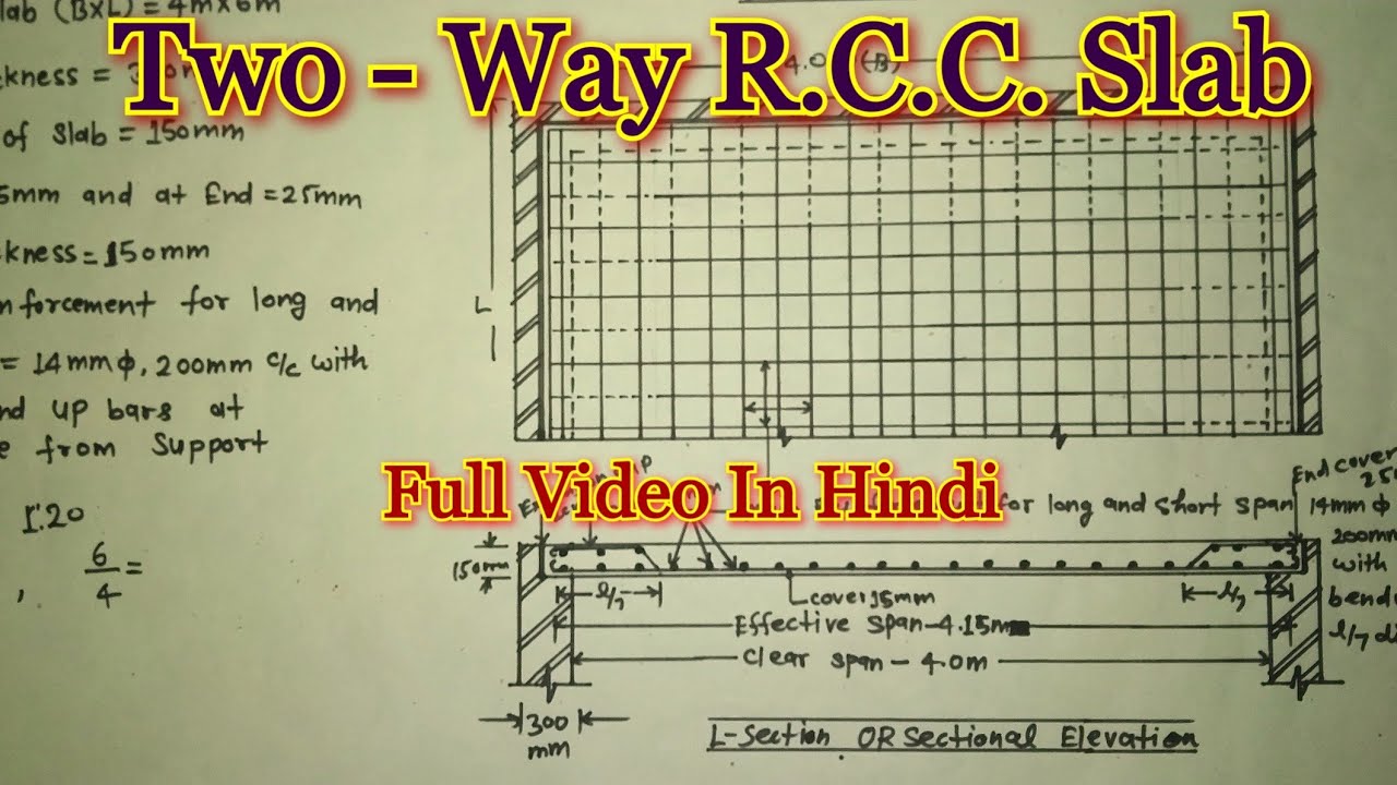 R.C.C. Drawing Part-15 (Two- Way R.C.C. Slab ) for diploma 2nd & 3rd Year Students
