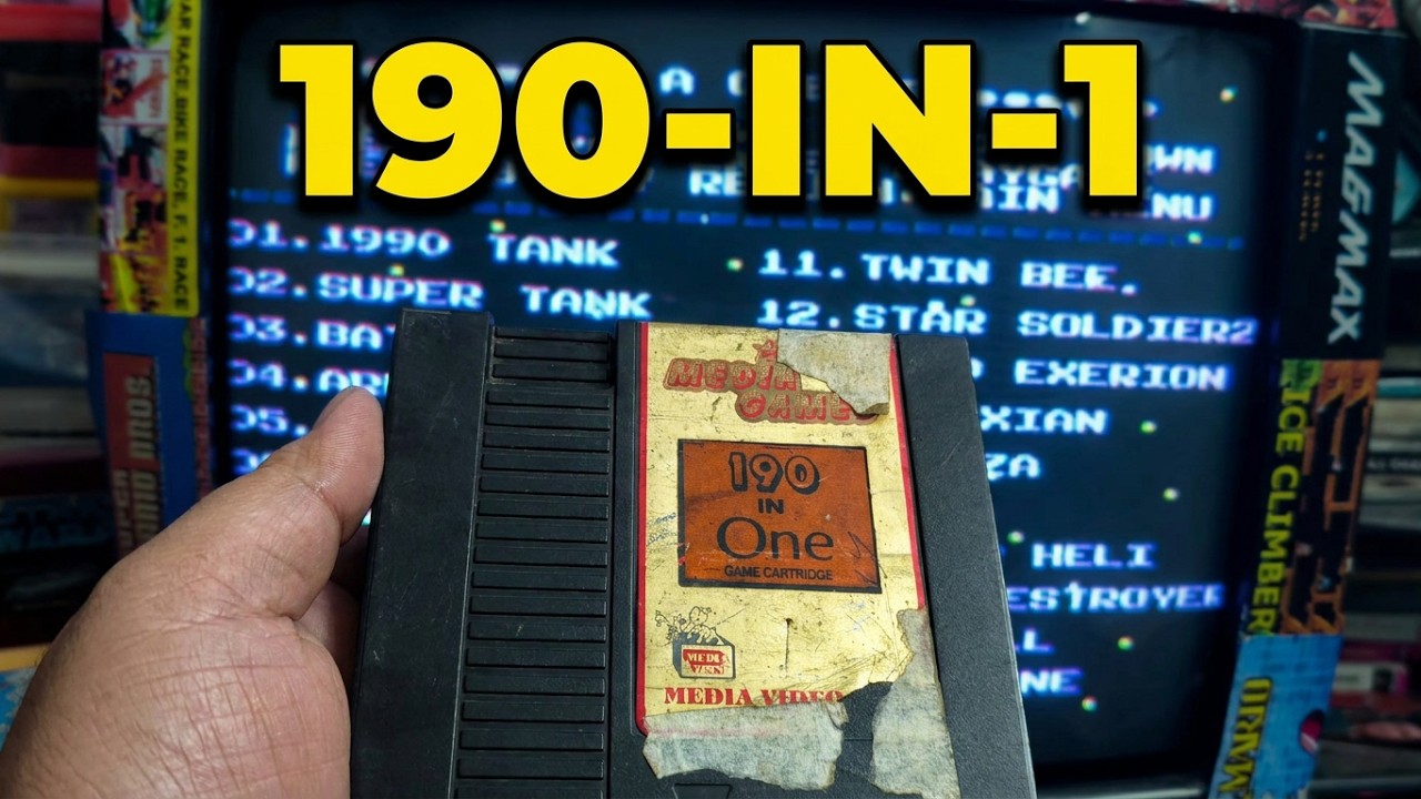 Exploring Cool 8 bit NES Multicart Video Game - Media Games Cartridge (Super 190 in 1) - The largest