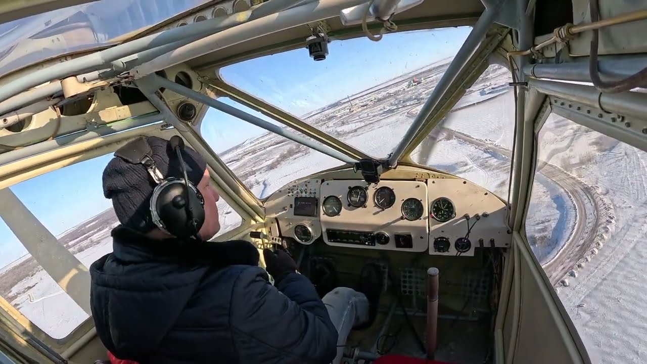 Flight in winter 26///Полеты зимой на самолете Рп-200