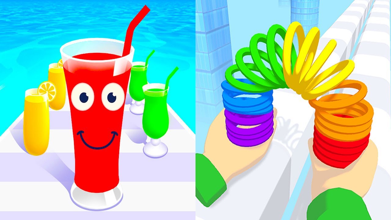 Juice Run VS Toy Spring - All Levels Gameplay Android iOS Ep 1