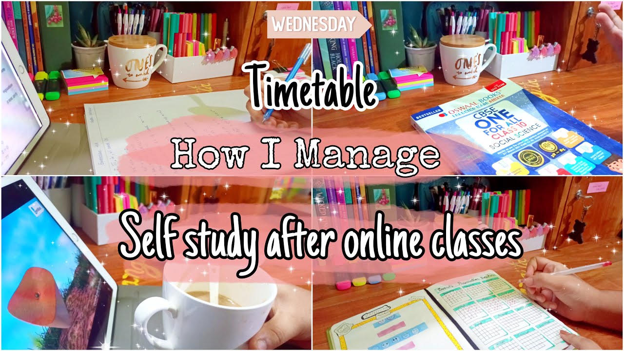 My Timetable for evening self study ✨how I manage my self study after online classes🌸 study vlog